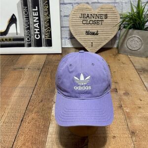 Women’s Adidas trefoil purple & White Hat Relaxed Strap Back